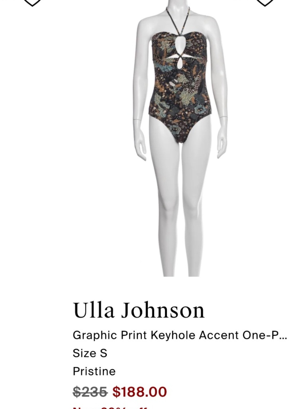 Ulla Johnson Graphic Print Keyhole Accent One Piece Swimwear